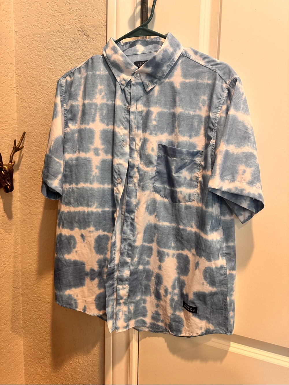 LOT OF 3 Simply Southern Men's S Blue and White Shirts